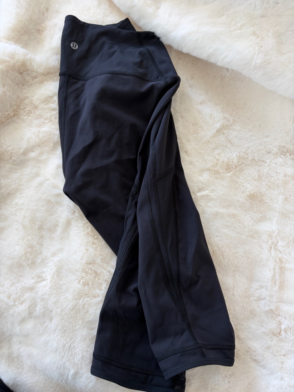 Lululemon Black crop with mesh Athletic Leggings